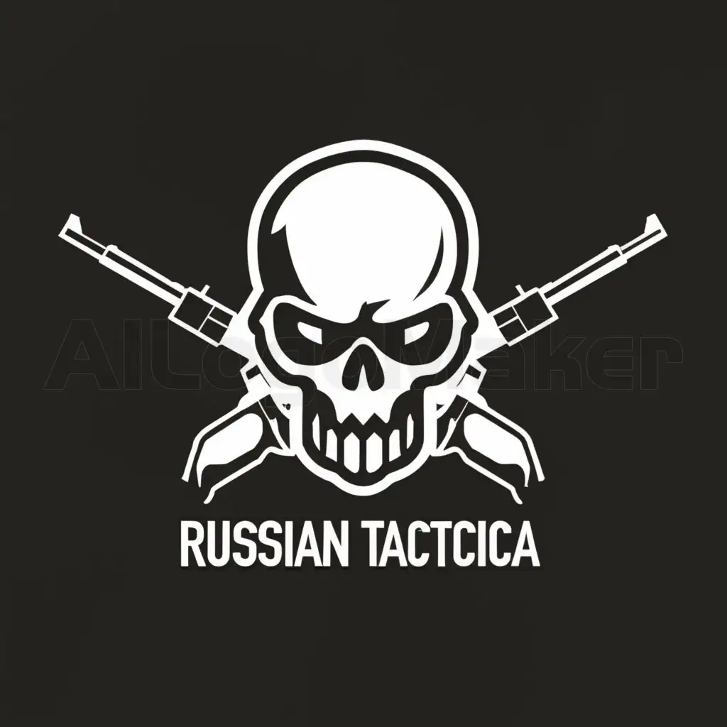 a logo design,with the text "Russian Tactical", main symbol:Skull,Moderate,be used in Sports Fitness industry,clear background