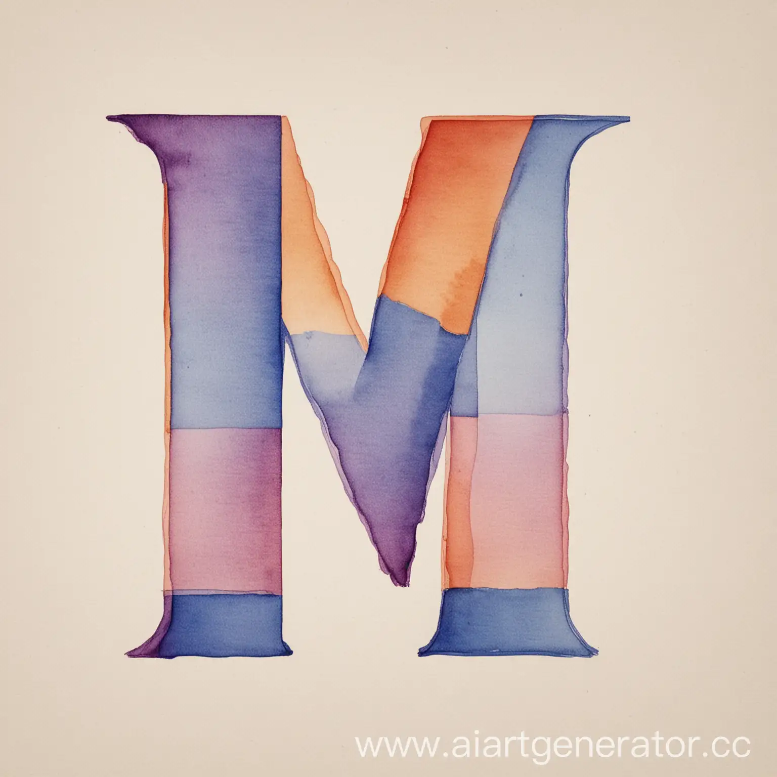 Vivid-RedOrange-Letter-M-with-Striped-VioletBlue-Background