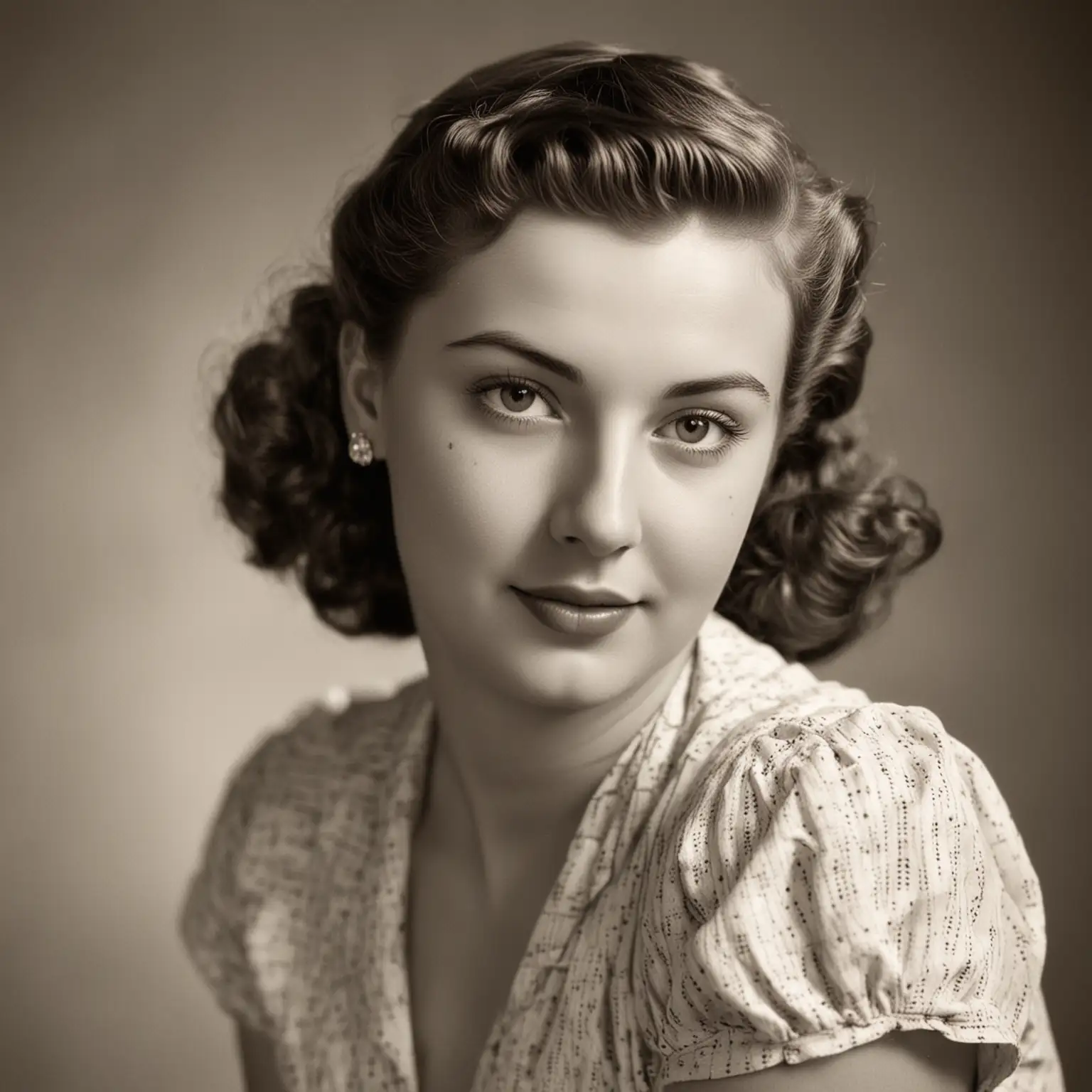 Elegant Vintage Woman Portrait from the 1940s