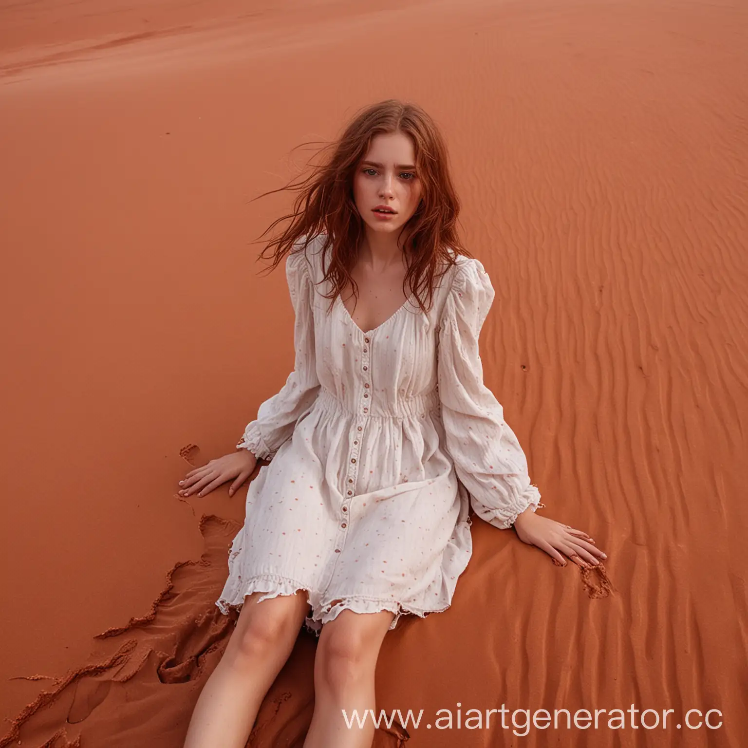 Girl-with-Chestnut-Hair-Drowning-in-Red-Dunes