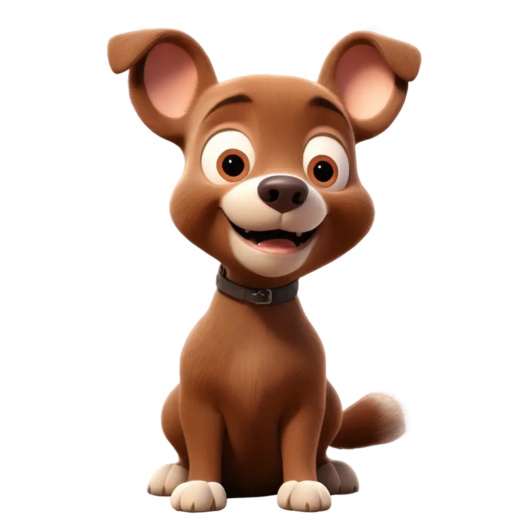 cute brown doggy 
3d pixar animation style