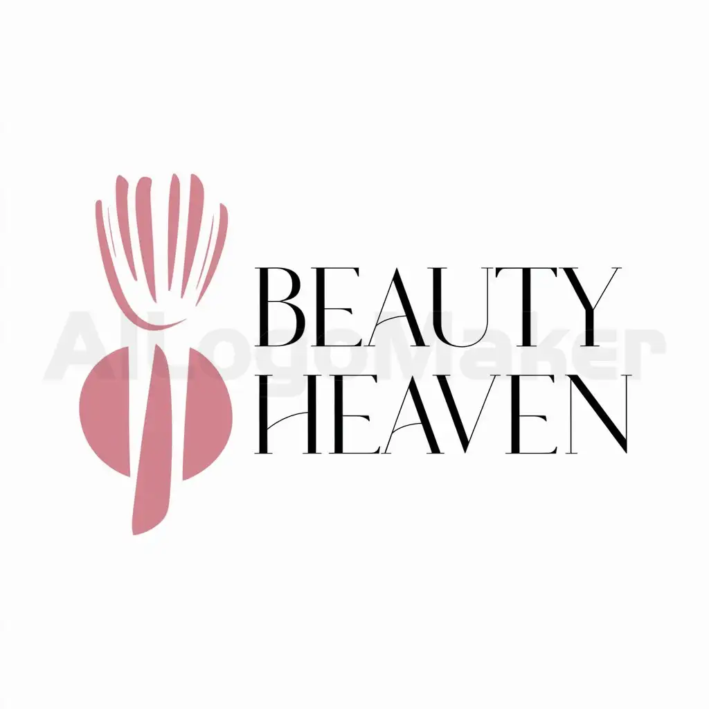 a logo design,with the text "Beauty Heaven", main symbol:makeup logo with pink color and white background,Moderate,clear background