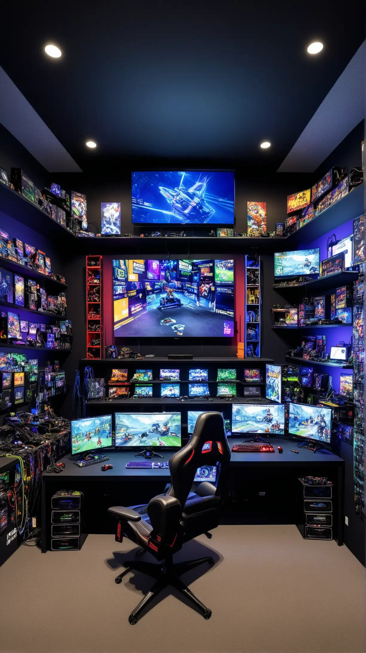 Modern Tech Gaming Room with Futuristic Setup