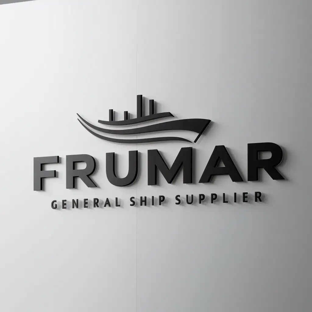 a logo design,with the text 'Frumar', main symbol:general ship supplier,complex,white background