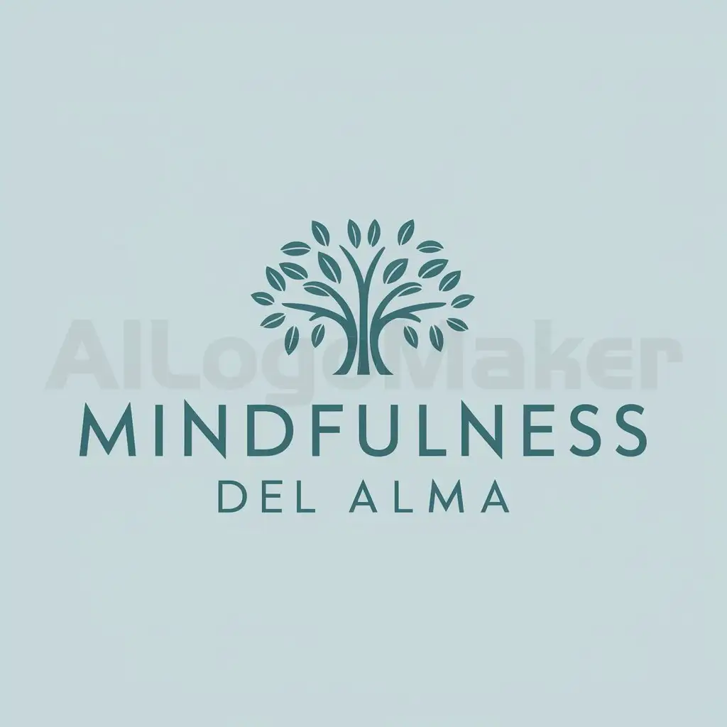 a logo design,with the text "Mindfulness del alma", main symbol:arbol,Moderate,clear background