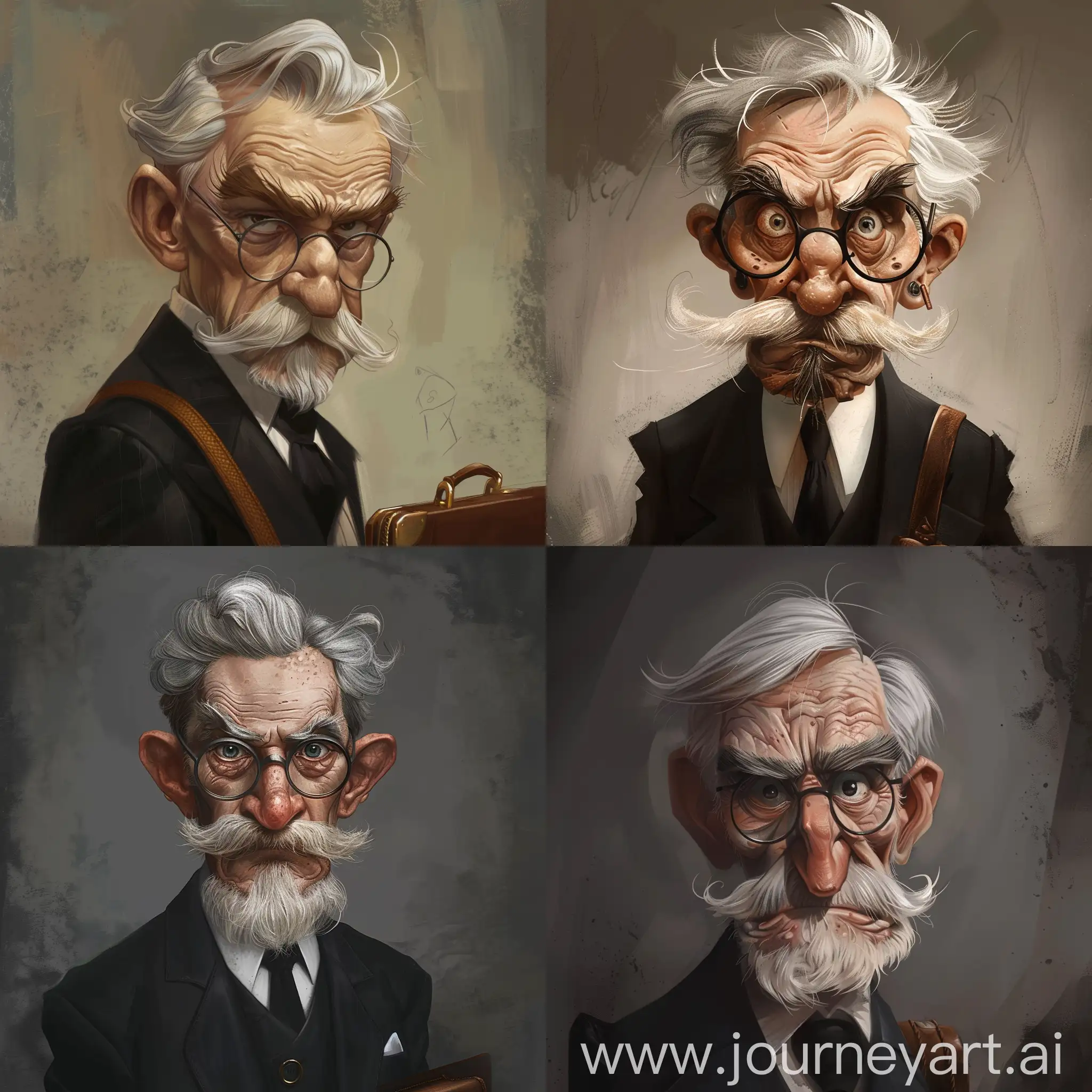 Elderly-Gentleman-with-Gray-Beard-and-Pincenez-Glasses-in-Beatrix-Potter-Style