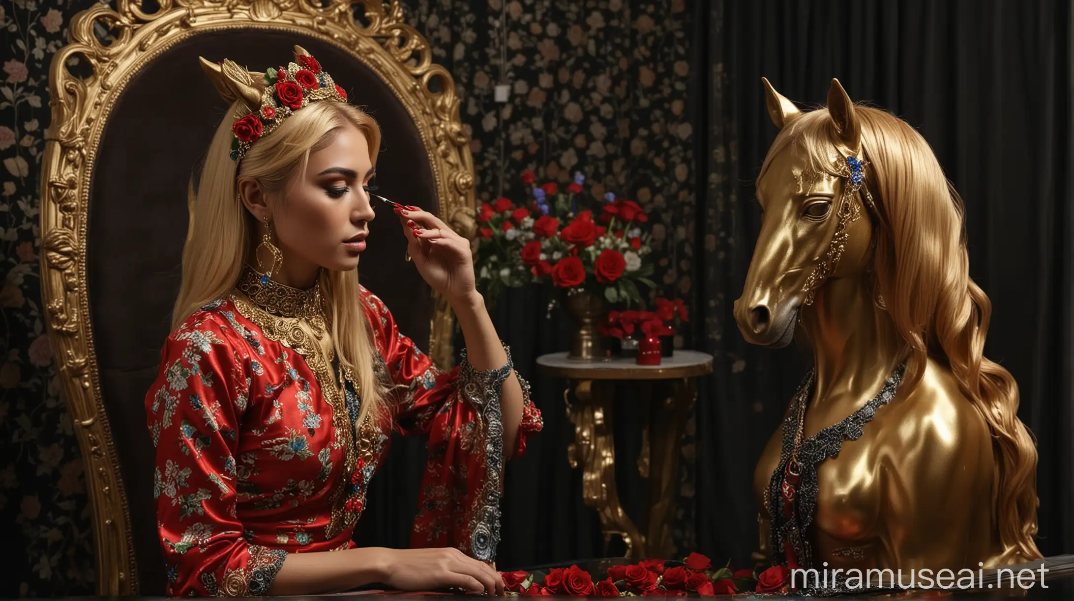 Iranian Woman with Golden Hair Gets Glossy Artificial Highlight at Amadai Salon
