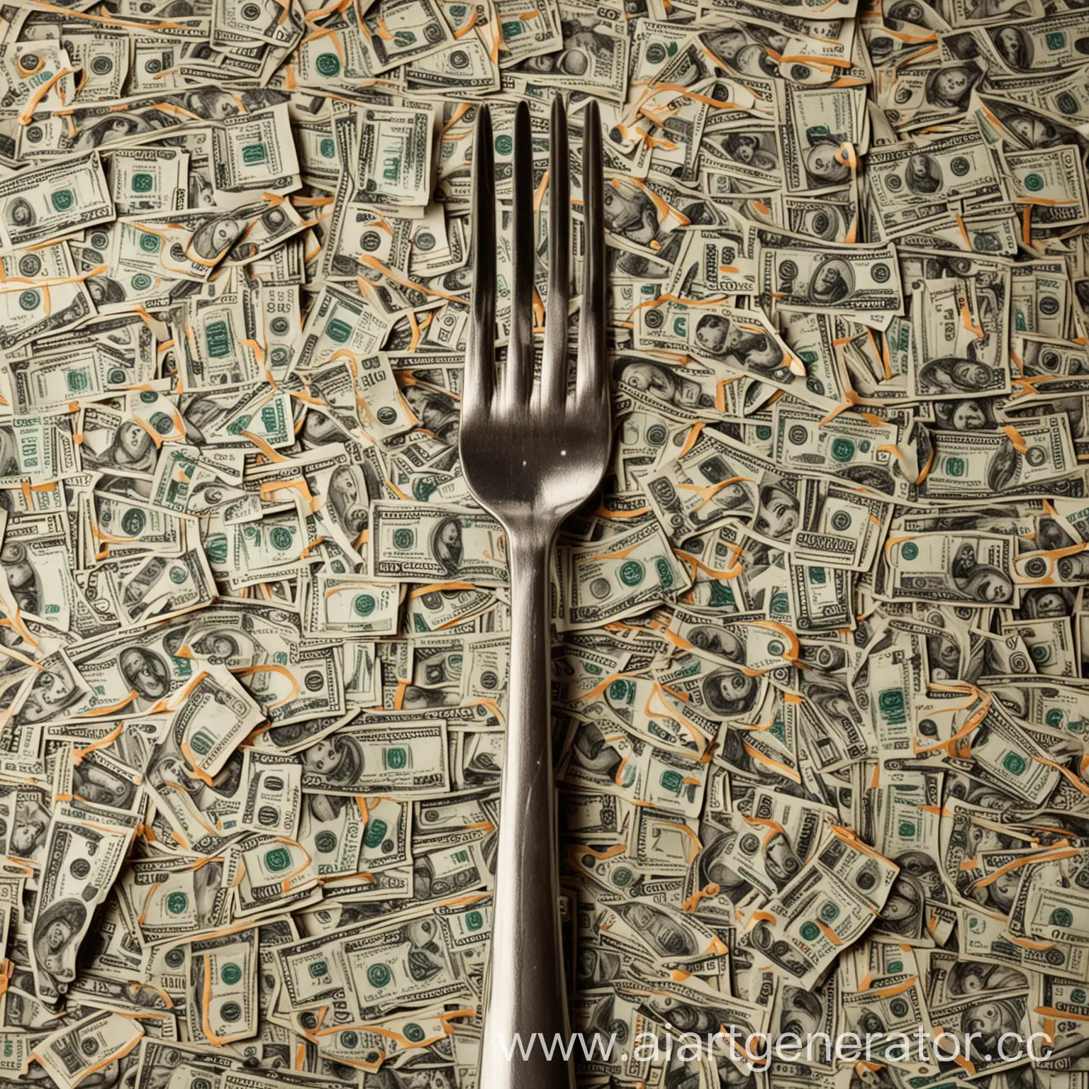 Silver-Fork-Amidst-Piles-of-Currency