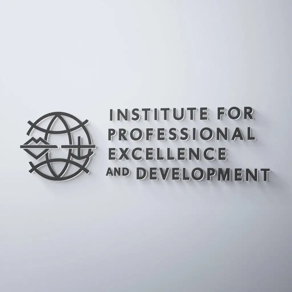 a logo design,with the text "Institute for Professional Excellence and Development", main symbol: Institute for Professional Excellence and Development (Logo design with main symbol: Globe with interconnected lines and a book), Moderate, To be used in Legal industry and Education industry, Clear background.,complex,be used in Education industry,clear background