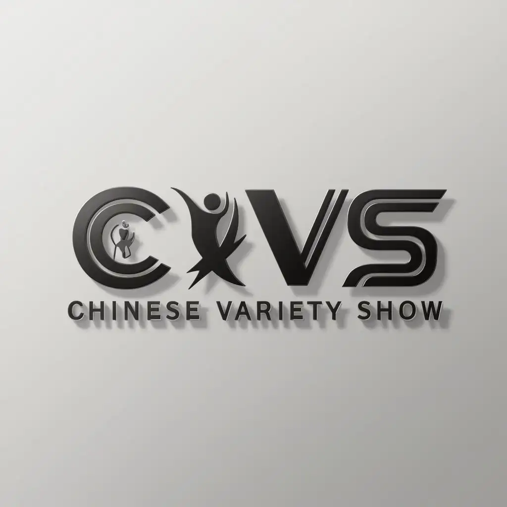 a logo design,with the text "CHINESE VARIETY SHOW", main symbol:CVS,Moderate,be used in Automotive industry,clear background