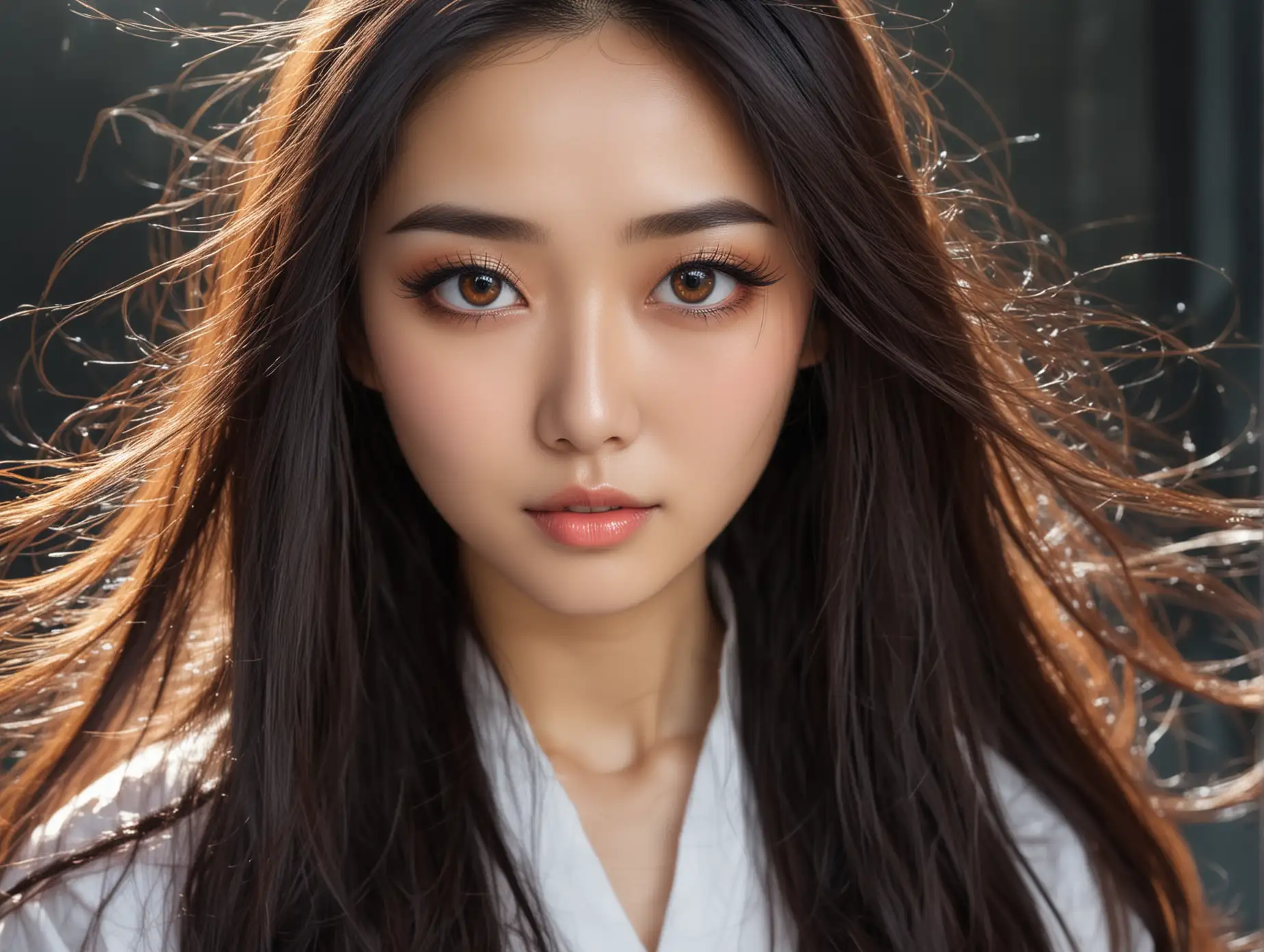 Oriental-Woman-with-Long-Hair-and-Phoenix-Eyes