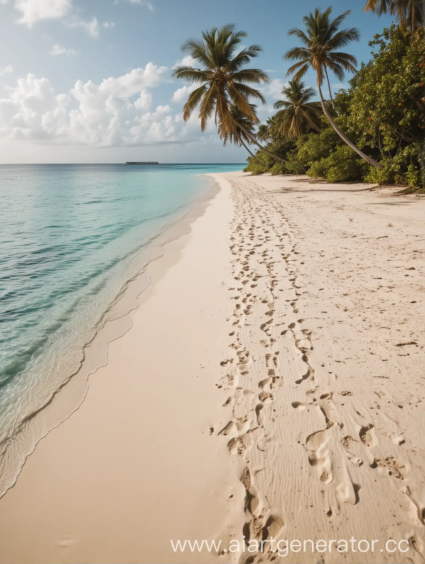 Maldives-Beach-with-Palm-Trees-and-Ocean-View