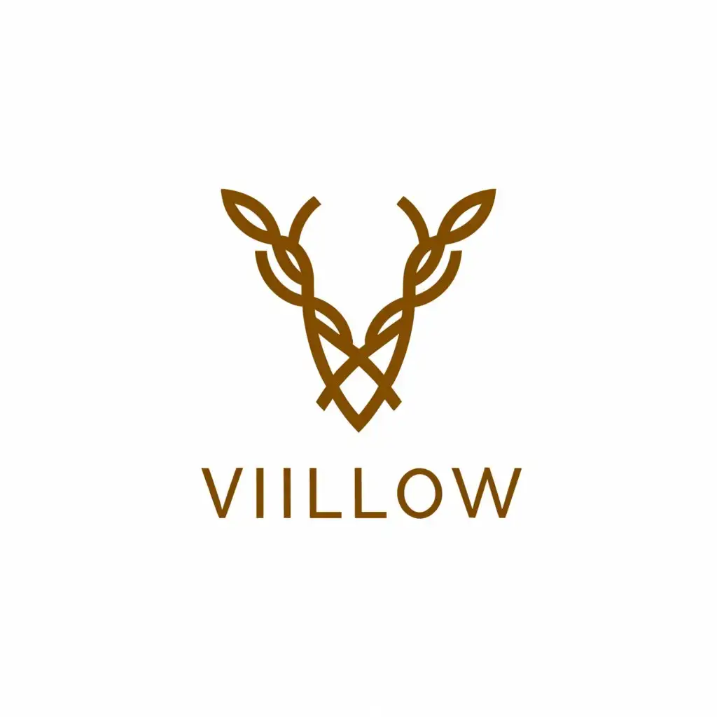 LOGO-Design-For-Willow-Minimalist-Deer-Skeleton-Interwoven-with-Willow-Branches