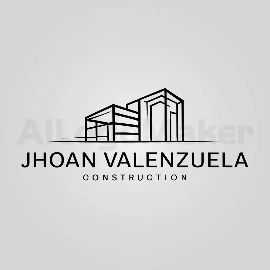 a logo design,with the text "Jhoan Valenzuela", main symbol:architectural sketch,Minimalistic,be used in Construction industry,clear background