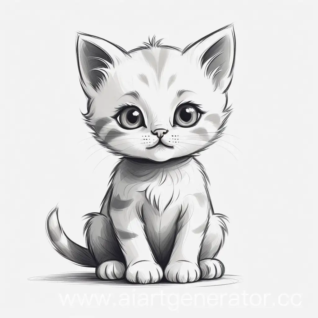 Adorable-Little-Kitten-Sitting-for-a-Childrens-Book-Illustration