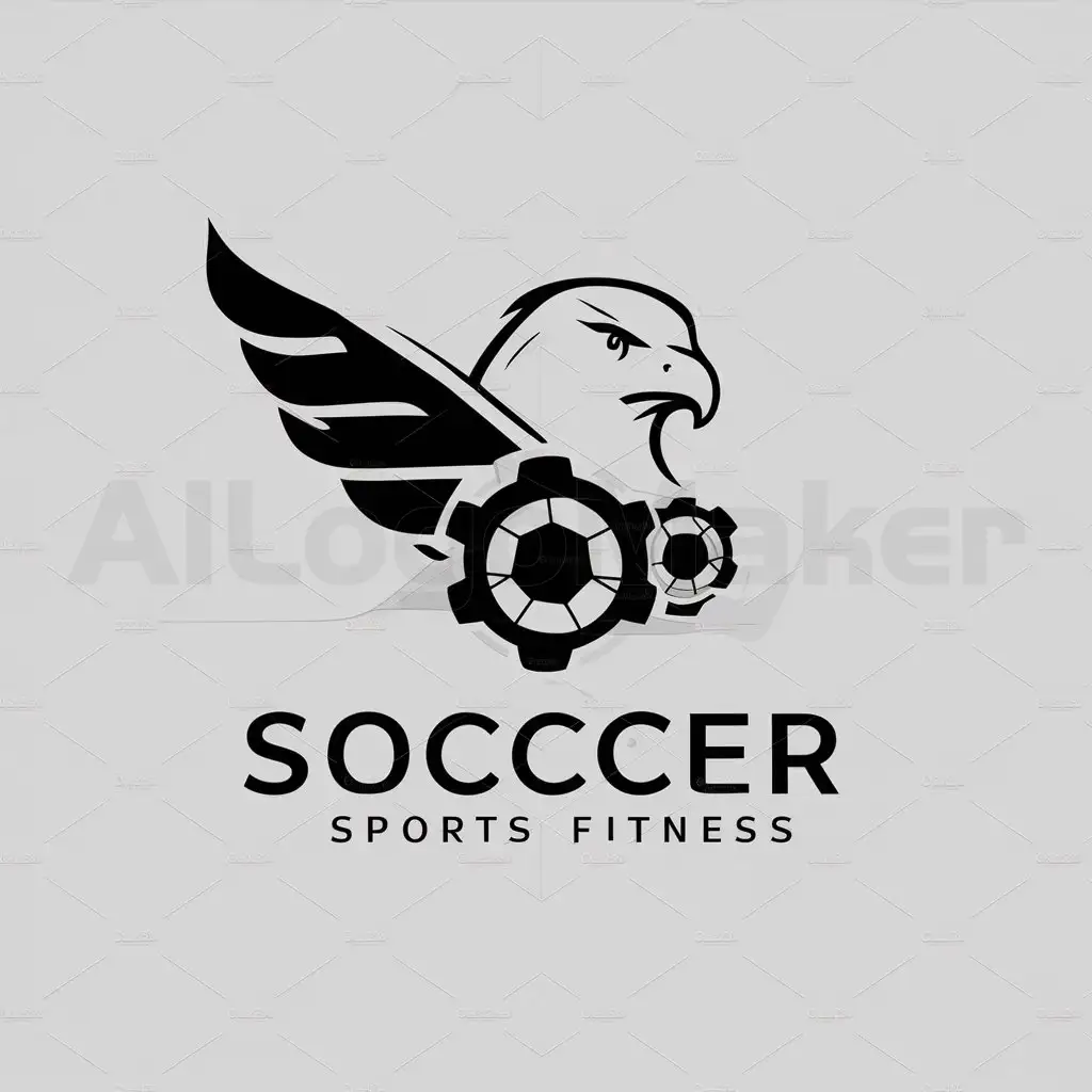 a logo design,with the text "mechanical eagle", main symbol:soccer gear eagle,Moderate,be used in Sports Fitness industry,clear background