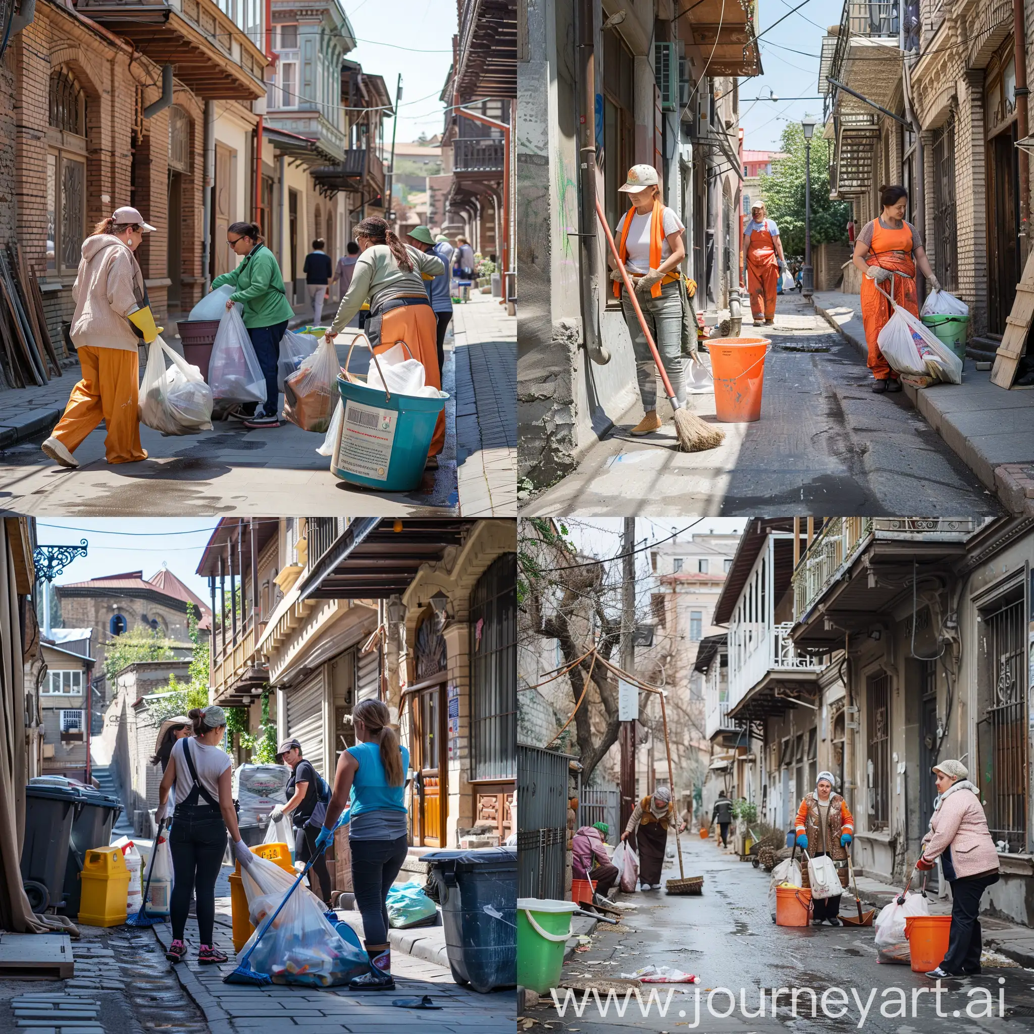 Women-Street-Cleaners-in-Old-Tbilisi