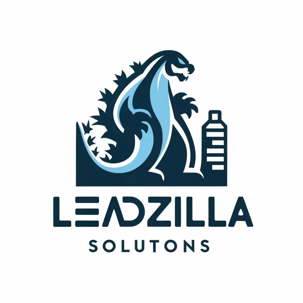 a logo design,with the text "Leadzilla Solutions", main symbol:Godzilla,complex,be used in Internet industry,clear background