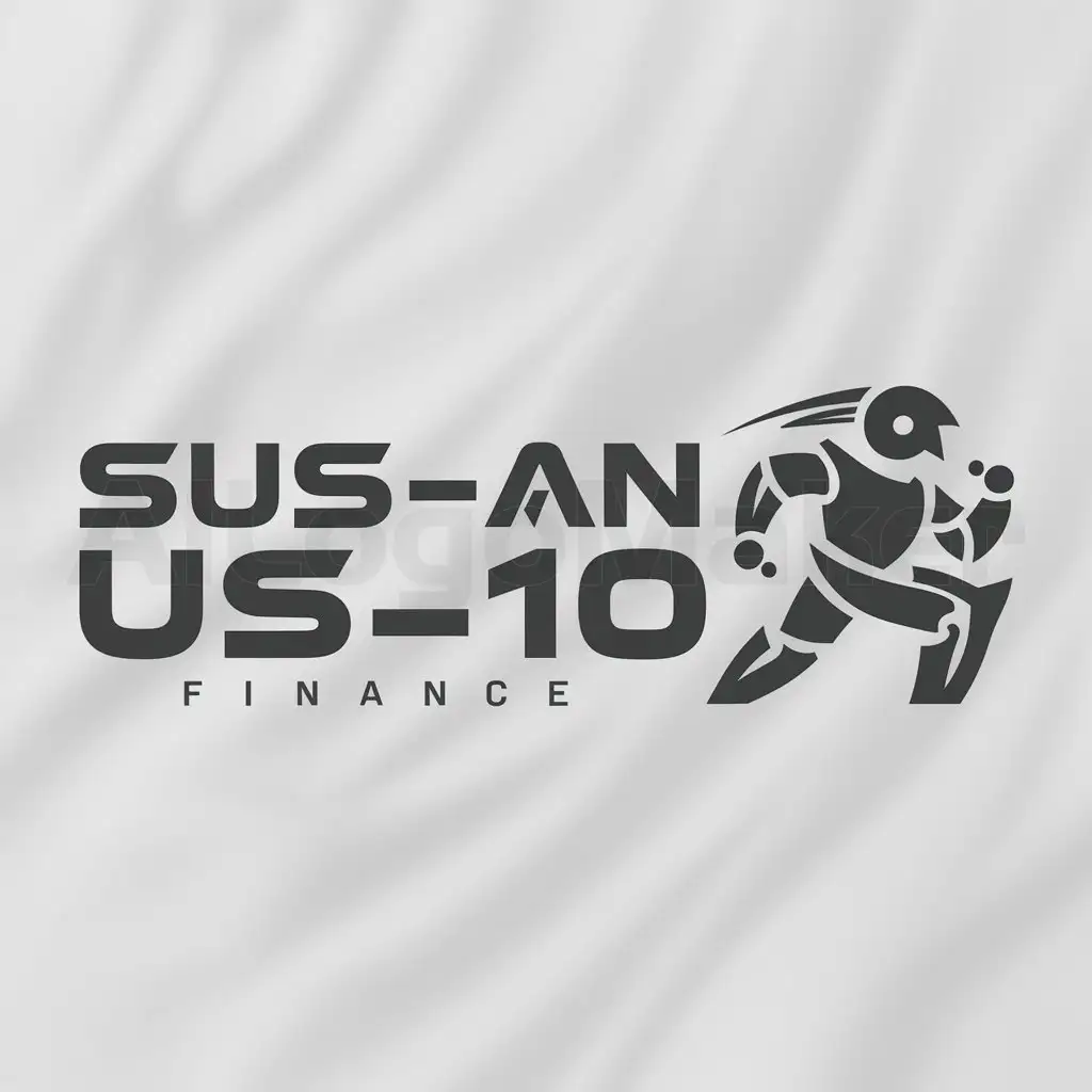 a logo design,with the text "SUS-AN US10", main symbol:robot sport,Moderate,be used in Finance industry,clear background