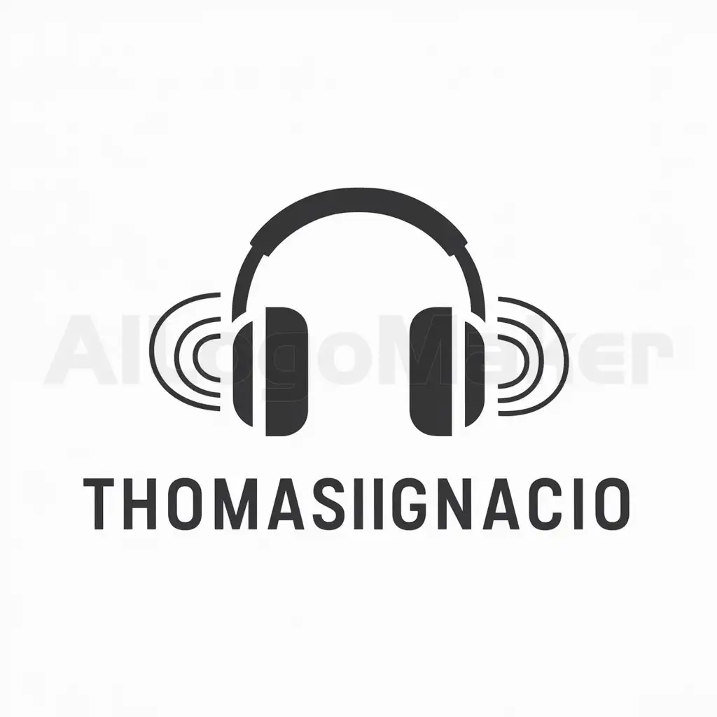 a logo design,with the text "THOMASIGNACIO", main symbol:LETRAS INPIRADAS EN DJ,Minimalistic,be used in Entertainment industry,clear background