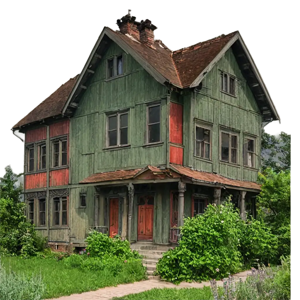 Vibrant-PNG-Image-Reviving-the-Charm-of-an-Old-House-with-Colors