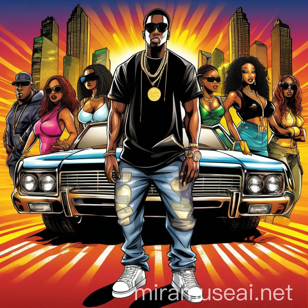 fabalous spiritual swagger wild crazy dope amazing 2011 hip hop with flashy cars and african americans mixtape album cover movie cover cartoon model