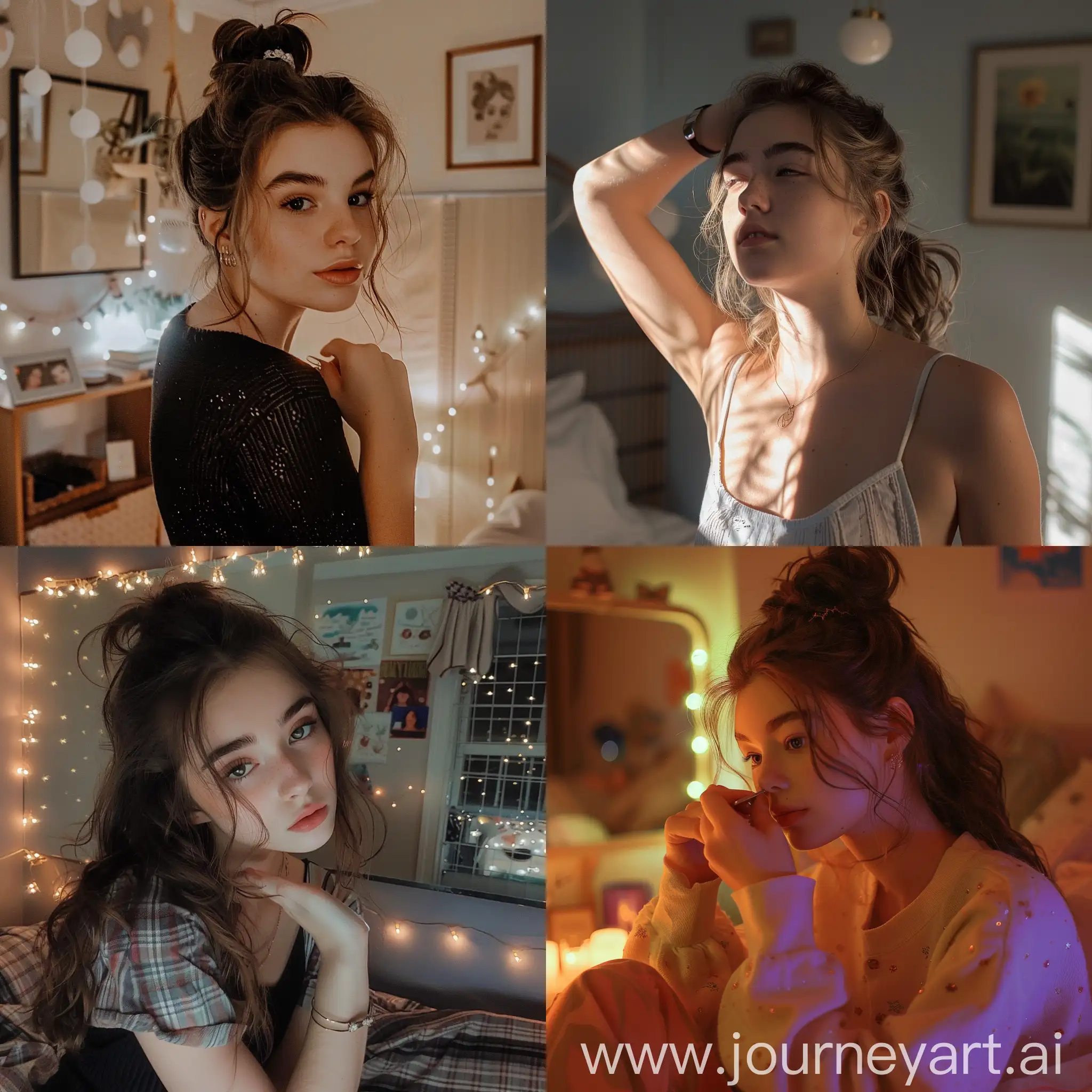 Adorable-Teenage-Girl-Influencer-Getting-Ready-for-Bed