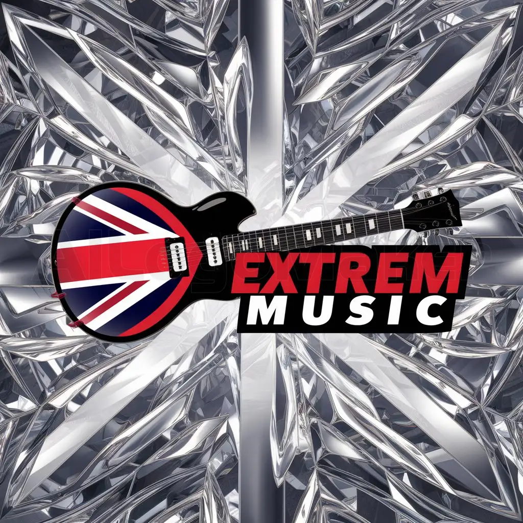 LOGO-Design-For-EXTREM-MUSIC-Dynamic-Electric-Guitar-with-Union-Jack-Flag