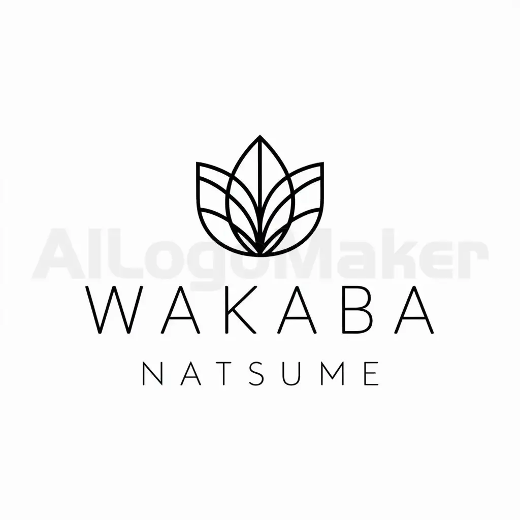 a logo design,with the text "Wakaba Natsume", main symbol:leaf,complex,clear background
