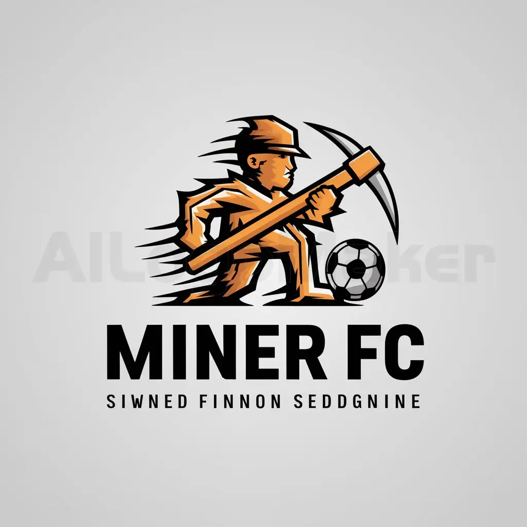 a logo design,with the text "MINER FC", main symbol:geology with soccer ball and miner,complex,be used in Sports Fitness industry,clear background