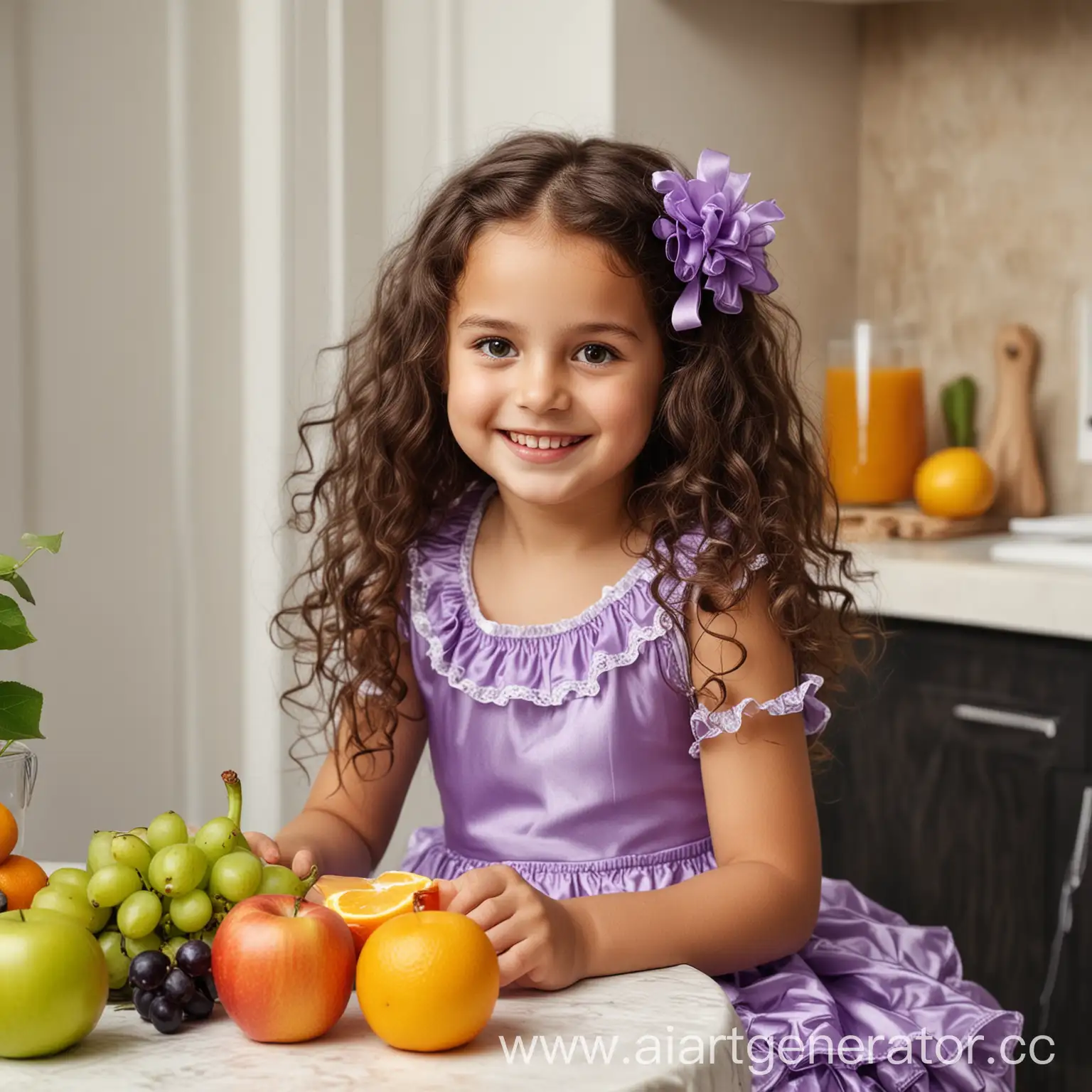 Girl-Enjoying-Fresh-Juice-with-Colorful-Fruits-at-Kitchen-Table