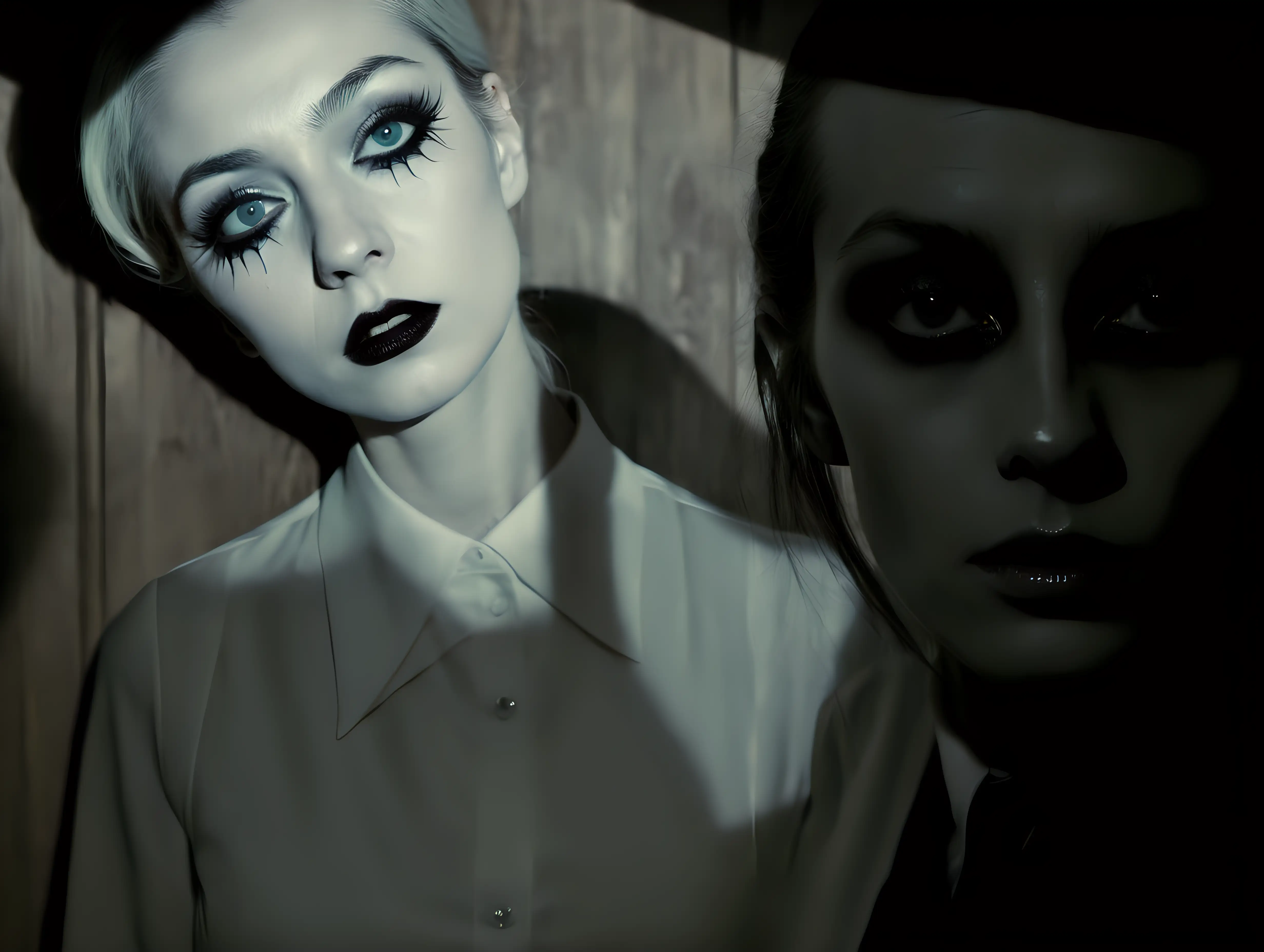 Eerie Cinematic Surrealism Ghostly Figures in Twilight