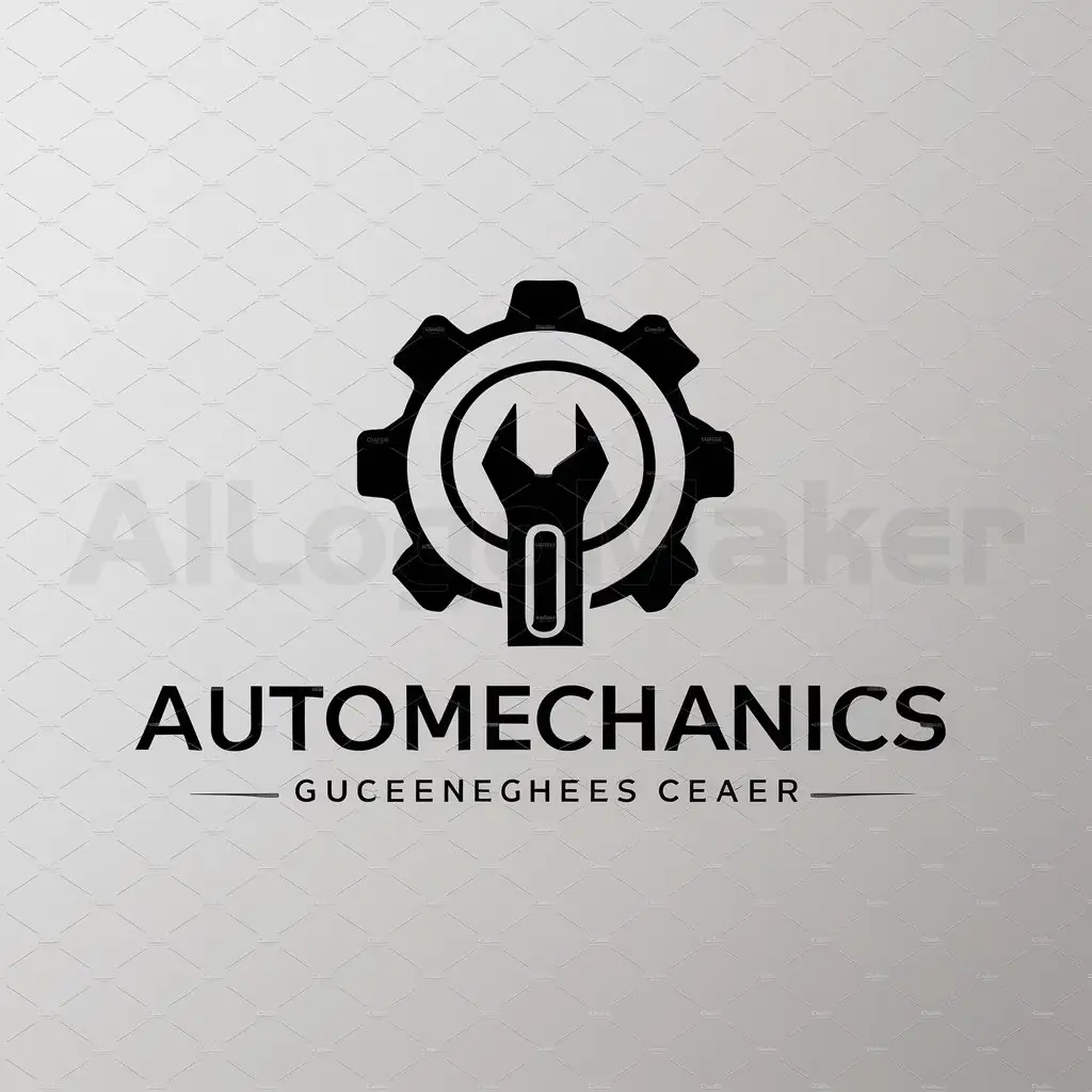 LOGO-Design-For-AUTomechanics-Gear-and-Wrench-in-a-Clear-Background