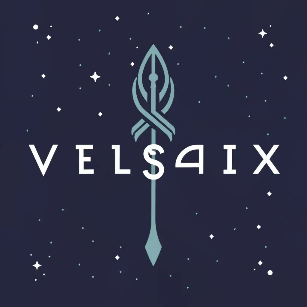 a logo design,with the text "Velesarix", main symbol:Use the Veles symbol but space themed,Moderate,clear background