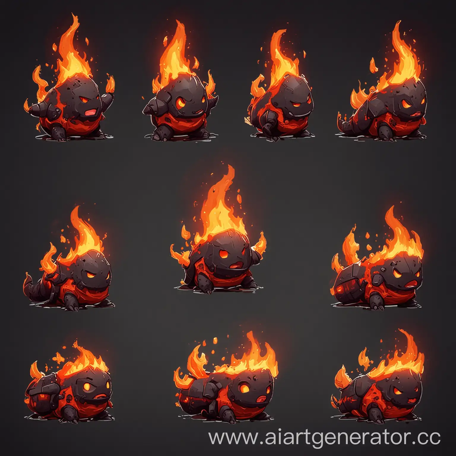 Fiery-Slug-Emerging-from-Molten-Lava-Soul-Knight-Game-Art