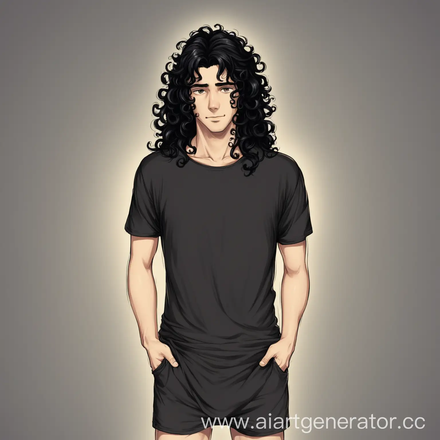 CurlyHaired-Man-in-Casual-Attire