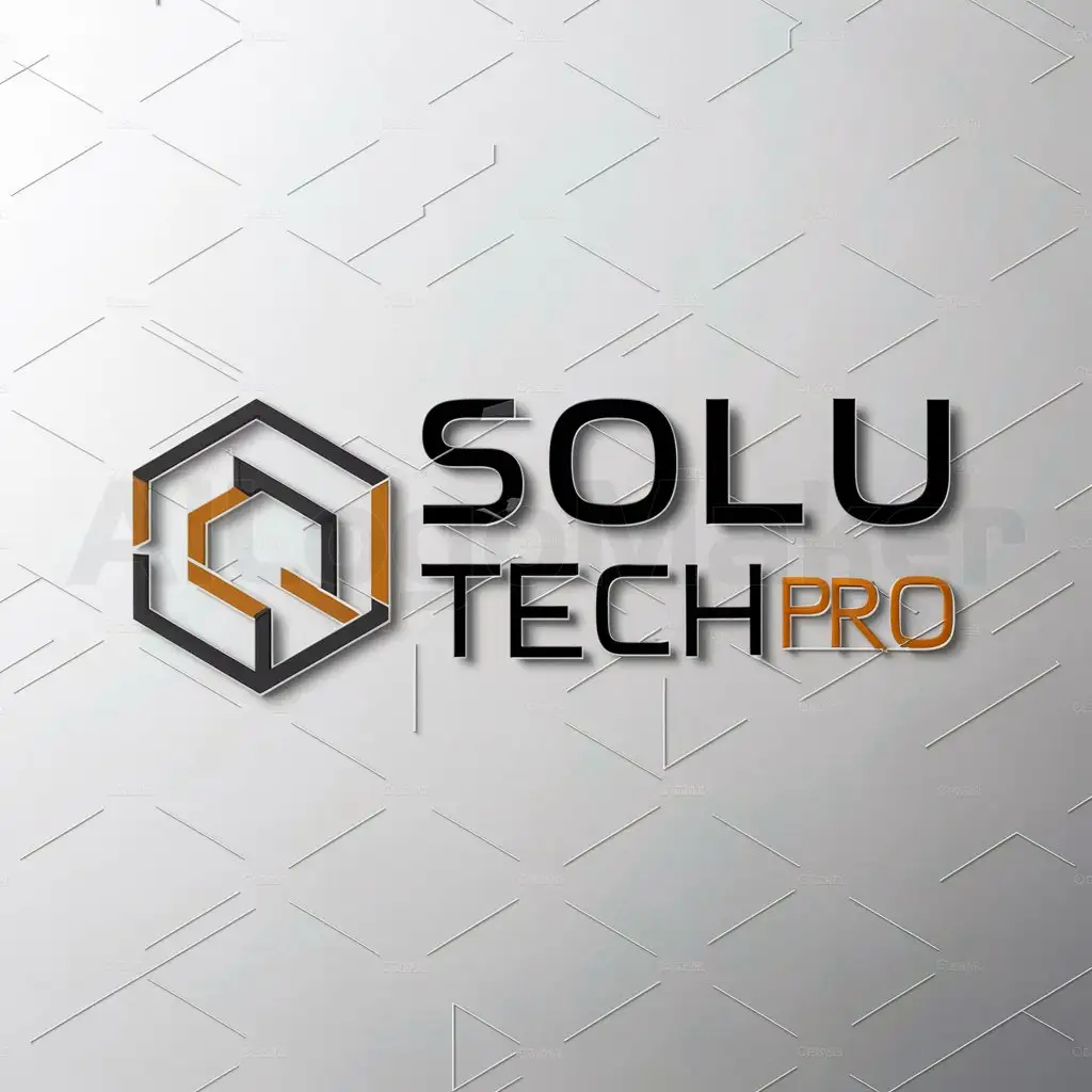 a logo design,with the text "Solu Tech Pro", main symbol:Un hexagono,Moderate,be used in Technology industry,clear background