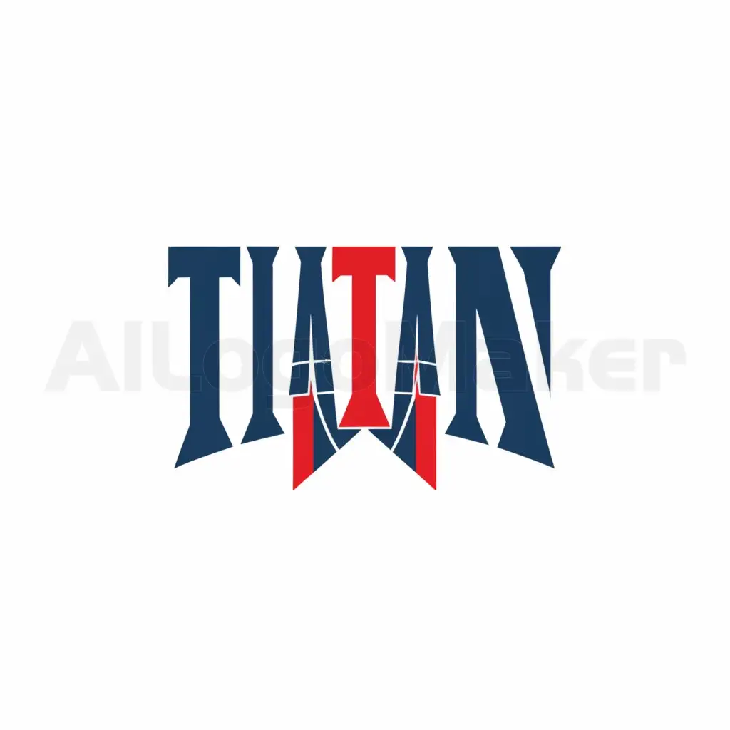 a logo design,with the text "Titan", main symbol:Blue, white, and red emit a sense of technology and sharpness.,Moderate,be used in Entertainment industry,clear background
