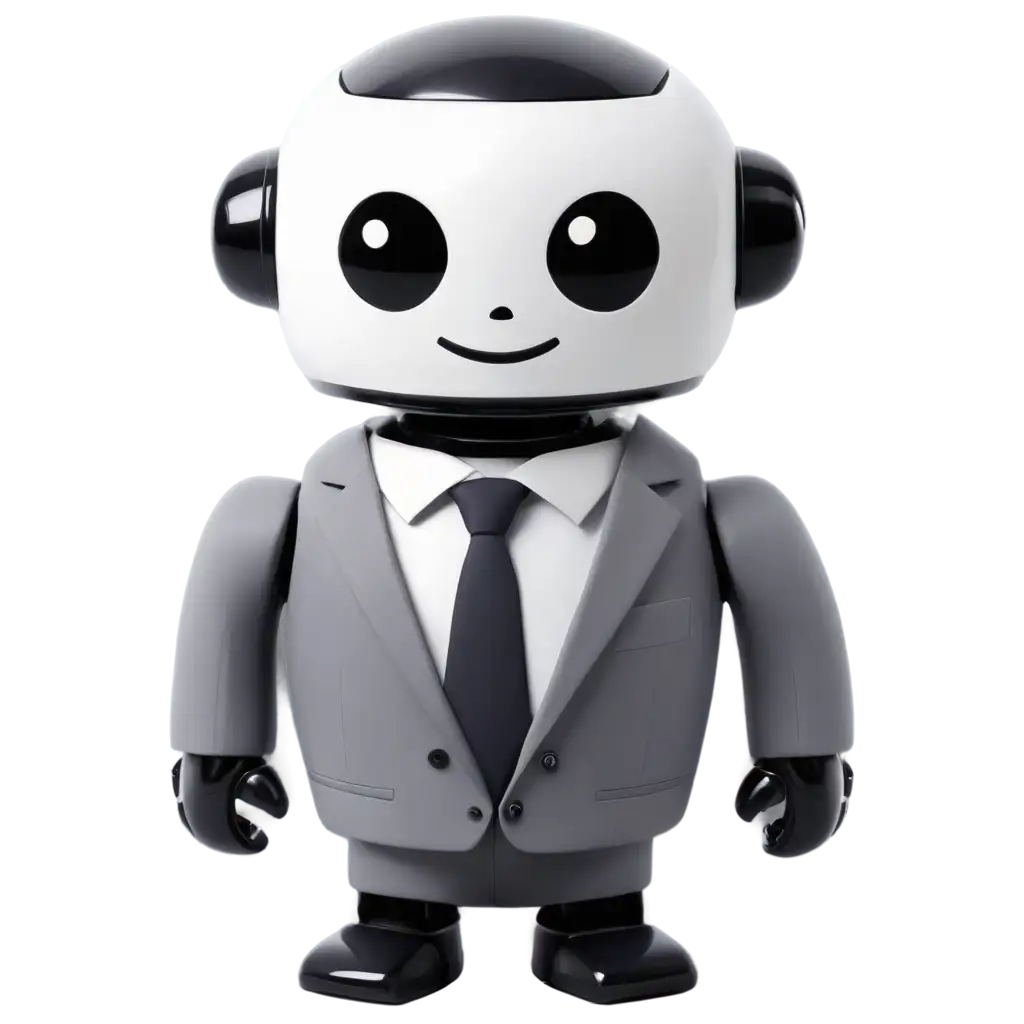 Adorable-PNG-Image-A-Cute-Robot-in-a-Suit-for-Creative-Projects-and-Branding