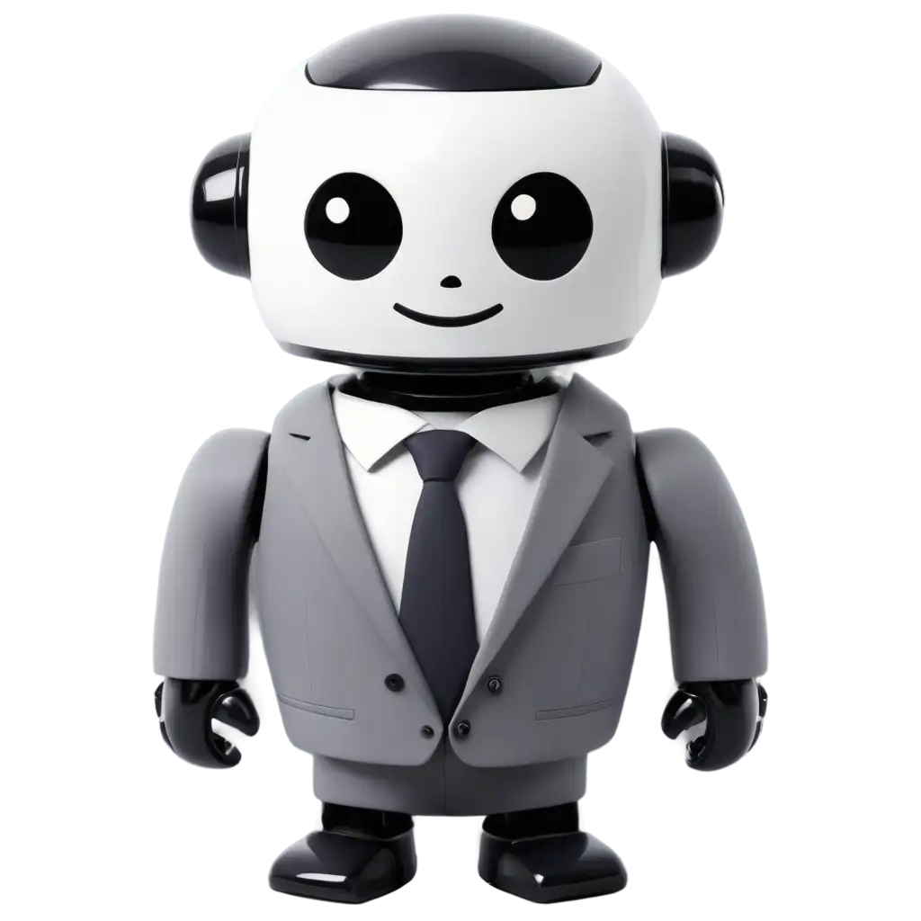 a cute robot in a suit