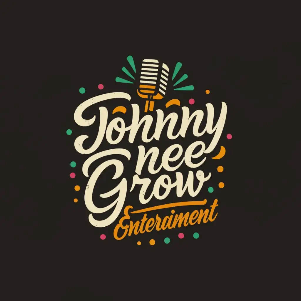 a logo design,with the text "Johnny Knee Grow", main symbol:Microphone,Moderate,be used in Entertainment industry,clear background