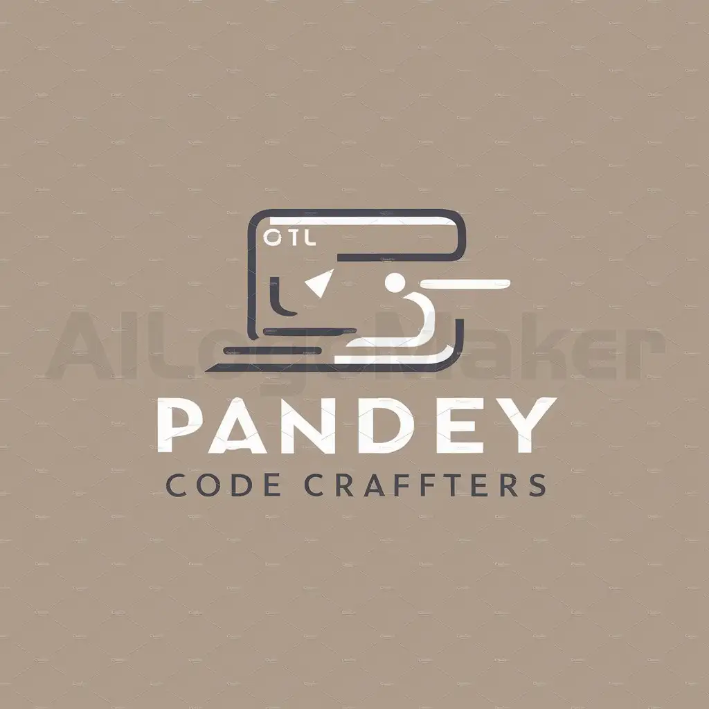 a logo design,with the text "Pandey Code Crafters", main symbol:Coding computer screen,Moderate,be used in Education industry,clear background