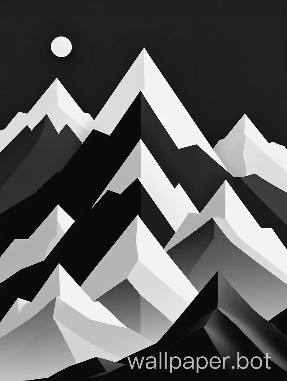 Abstract-Minimalistic-Black-and-White-Mountain-Landscape