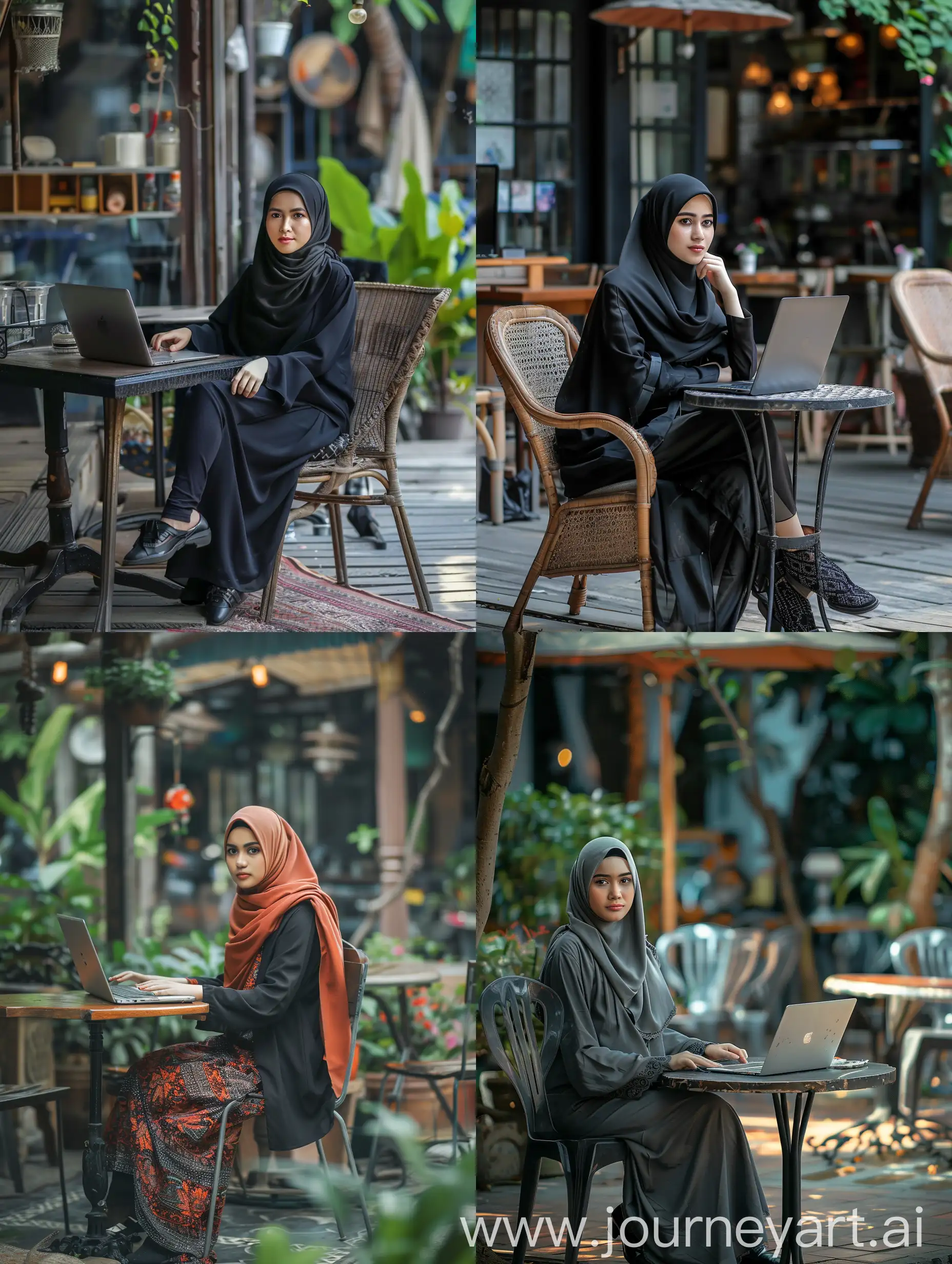 Stylish-Indonesian-Woman-in-Hijab-at-Outdoor-Cafe-with-Laptop
