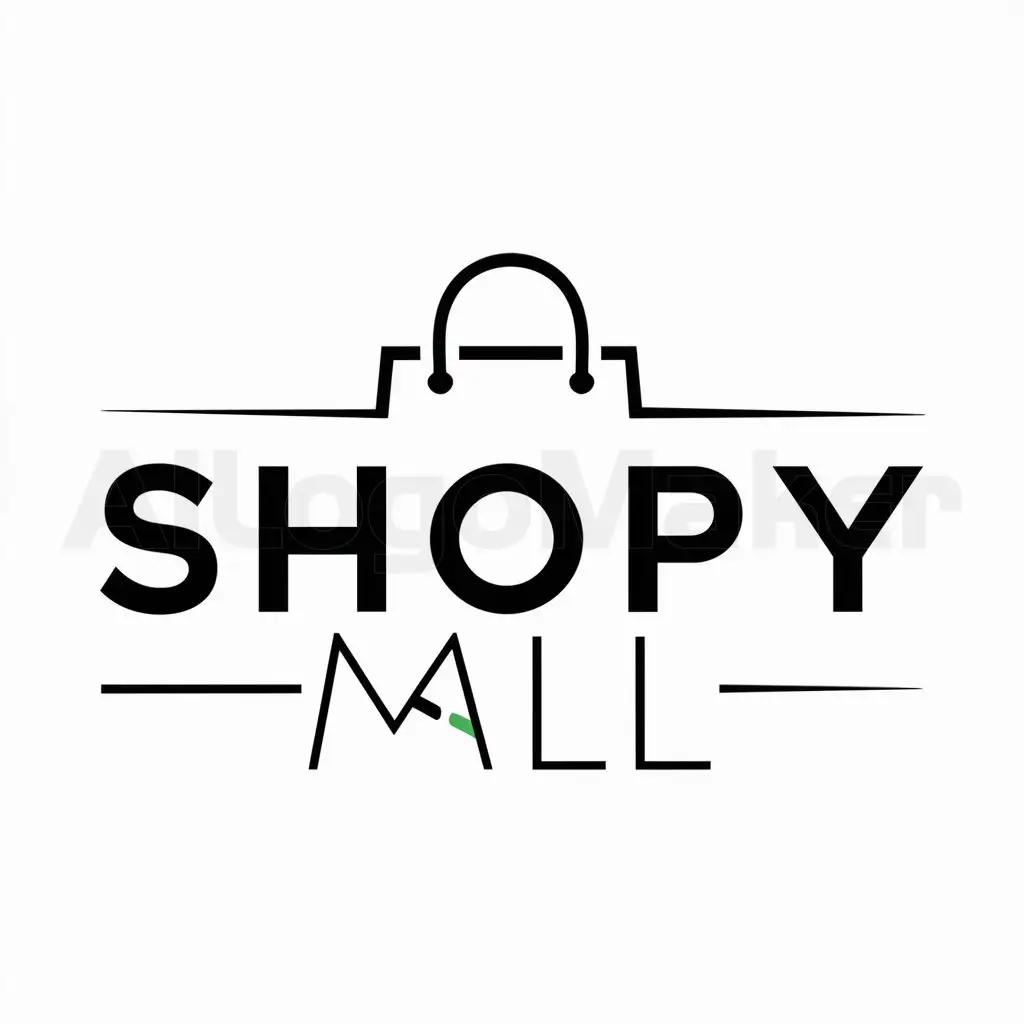 a logo design,with the text "SHOPY MALL", main symbol:shop,Moderate,be used in Others industry,clear background