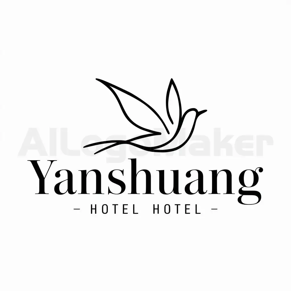 a logo design,with the text "yanshuang", main symbol:swallow,Moderate,be used in hotel industry,clear background