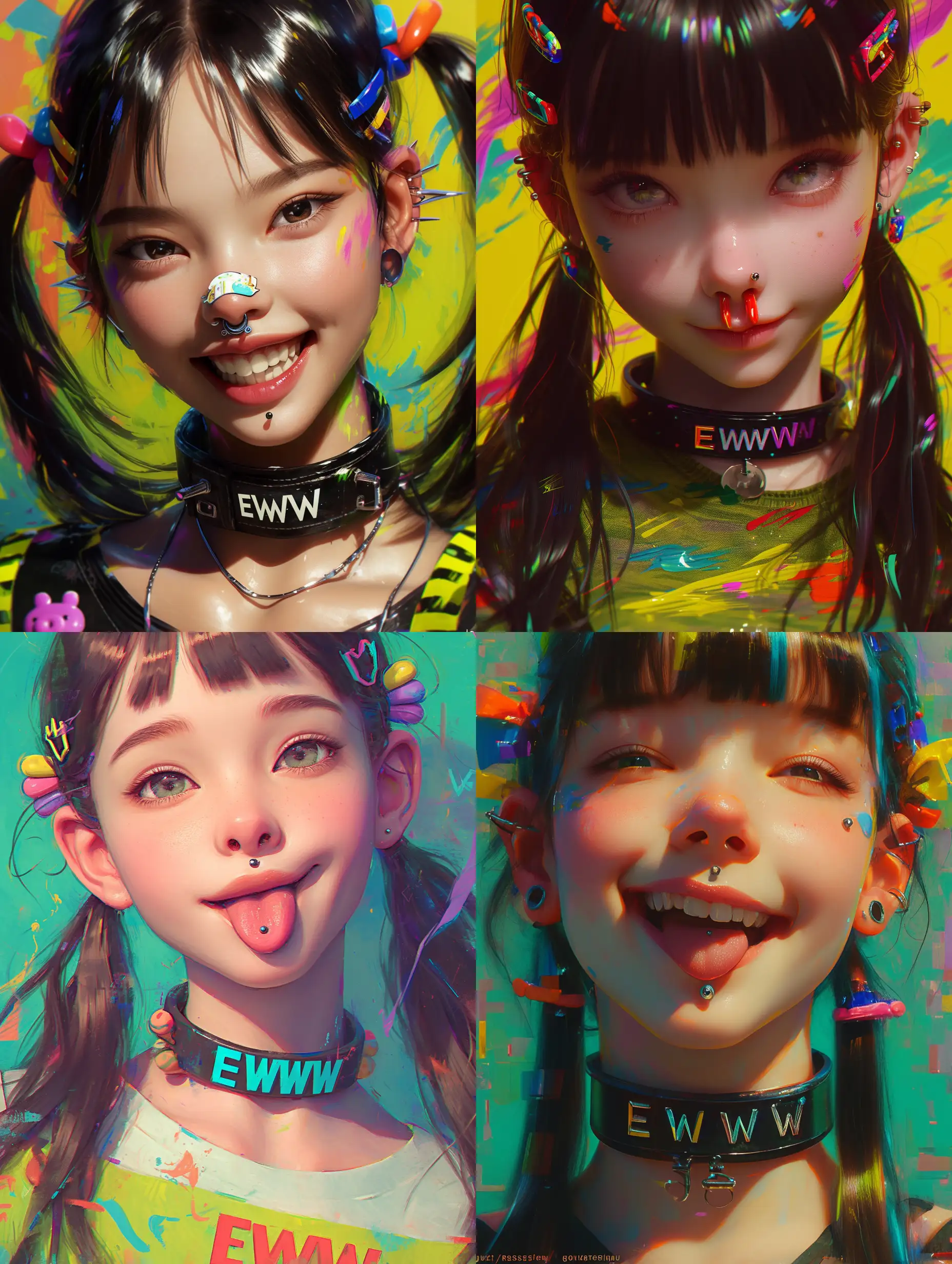 Sweet-Woman-with-EWW-Collar-Detailed-Realistic-Digital-Illustration