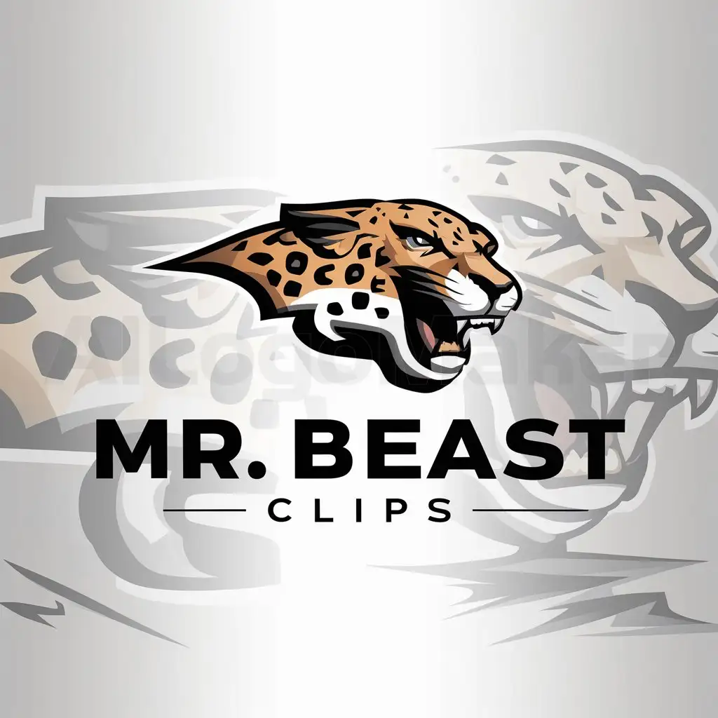 a logo design,with the text "Mr. Beast clips", main symbol:Jaguar,Moderate,be used in Entertainment industry,clear background