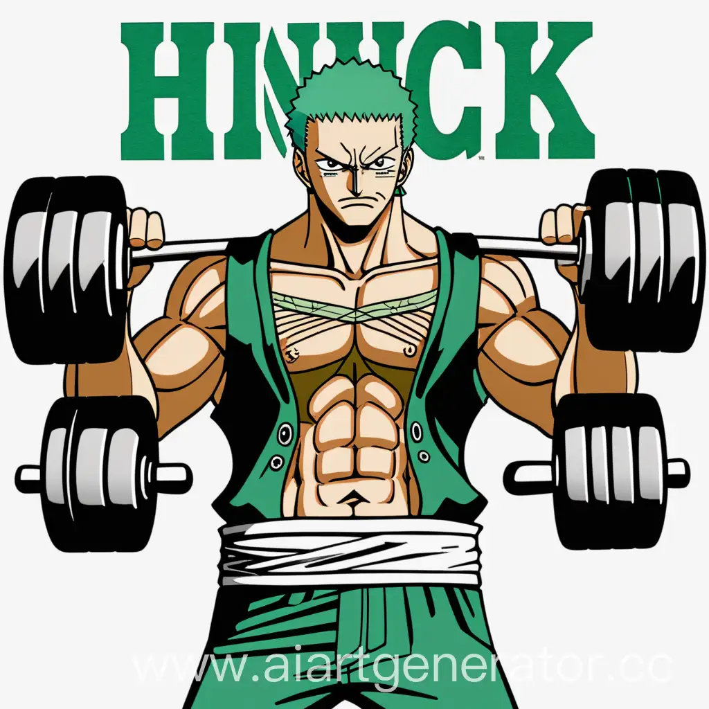 Roronoa-Zoro-Holding-Dumbbells-with-Inscription