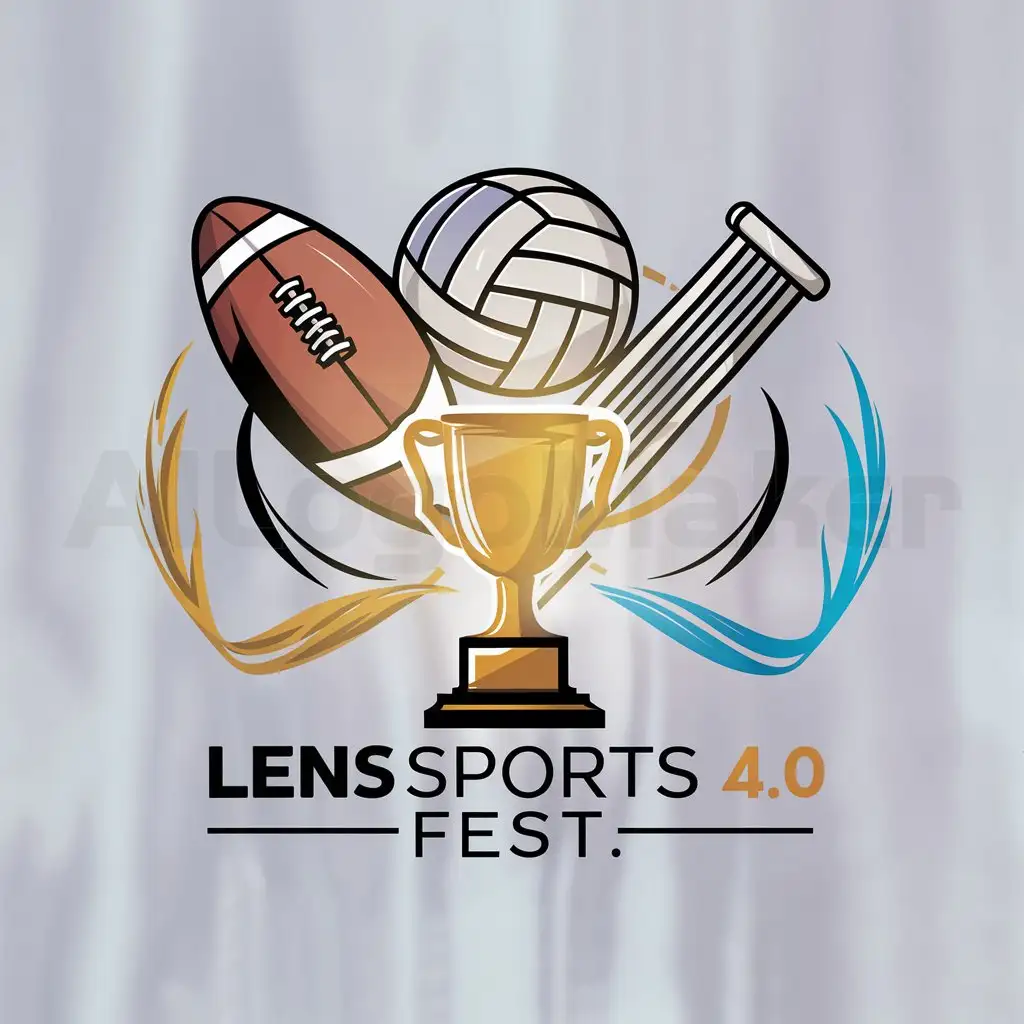LOGO-Design-for-Lens-Sports-Fest-40-Dynamic-Fusion-of-Sports-Elements-on-a-Clear-Background